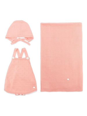 Paz Rodriguez pink knitted baby bodysuit