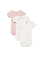 Body per neonata Petit Bateau multicolore con stampa a rose (confezione da tre) - Rubino Kids