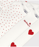 Body per neonati Petit Bateau bianco con fantasia a cuori - Rubino Kids