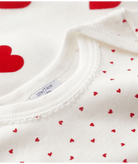 Body per neonati Petit Bateau bianco con fantasia a cuori - Rubino Kids