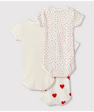 Body per neonati Petit Bateau bianco con fantasia a cuori - Rubino Kids