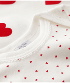 Body per neonati Petit Bateau bianco con fantasia a cuori - Rubino Kids