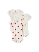 Body per neonati Petit Bateau bianco con fantasia a cuori - Rubino Kids