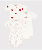 Body per neonati Petit Bateau bianco con fantasia a cuori - Rubino Kids