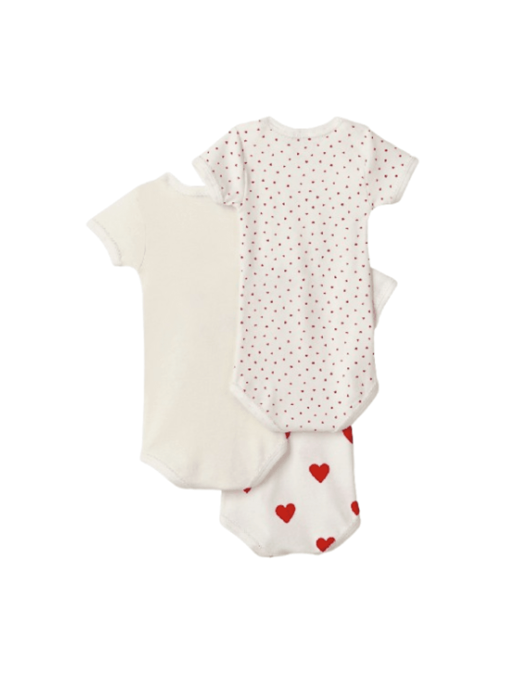 Body per neonati Petit Bateau bianco con fantasia a cuori - Rubino Kids