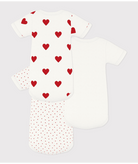 Body per neonati Petit Bateau bianco con fantasia a cuori - Rubino Kids