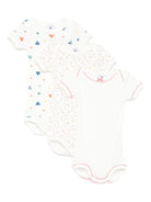 Body per neonati Petit Bateau bianco con stampa a cuore (confezione da tre) - Rubino Kids