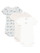 Body per neonati Petit Bateau multicolore con stampa balena (confezione da tre) - Rubino Kids