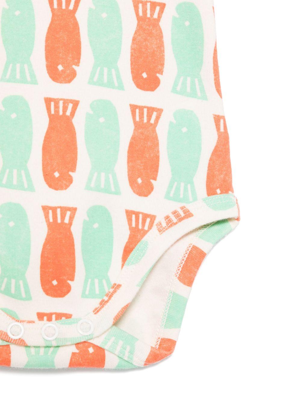 Body per neonato Bobo Choses Lucky Fish beige con stampa all - over - Rubino Kids