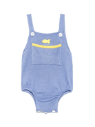 Body per neonato Gensami Kids blu con cinturini con bottone e tasca frontale applicata - Rubino Kids