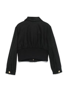 Bomber crop per bambina Elisabetta Franchi La Mia Bambina nero con bottoni color oro - Rubino Kids