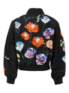 Bomber Hedia per bambina Molo nero con fantasia floreale - Rubino Kids