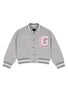 Bomber per bambina Givenchy Kids grigio con applicazione G sul petto - Rubino Kids