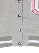 Bomber per bambina Givenchy Kids grigio con applicazione G sul petto - Rubino Kids