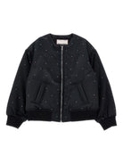 Bomber per bambina Monnalisa nero con cristalli - Rubino Kids