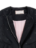 Bomber per bambina Monnalisa nero con cristalli - Rubino Kids