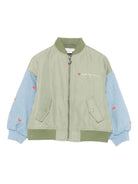 Bomber per bambina Stella McCartney Kids verde con dettaglio labbra - Rubino Kids