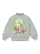 Bomber per bambina Stella McCartney Kids verde con stampa grafica - Rubino Kids