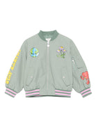 Bomber per bambina Stella McCartney Kids verde con stampa grafica - Rubino Kids