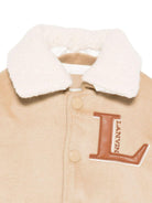 Bomber per bambino Lanvin Enfant beige con logo ricamato - Rubino Kids