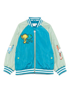 Bomber per bambino Stella McCartney Kids blu con stampa grafica - Rubino Kids