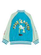 Bomber per bambino Stella McCartney Kids blu con stampa grafica - Rubino Kids