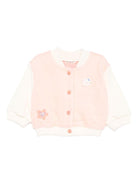 Bomber per neonata Billieblush rosa decorato con fiori e maniche a contrasto - Rubino Kids