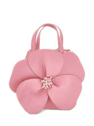 Borsa a mano per bambina Monnalisa rosa con applicazione fiore - Rubino Kids