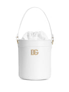 Borsa a secchiello per bambina Dolce & Gabbana Kids bianca con logo dorato - Rubino Kids