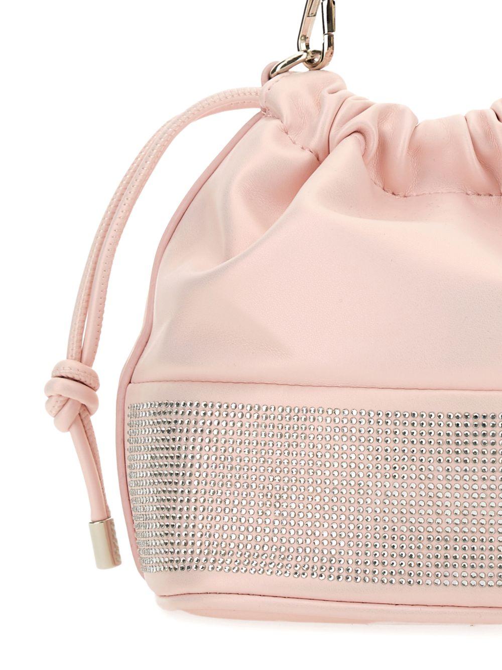 Borsa a secchiello per bambina Monnalisa rosa con manico in strass - Rubino Kids