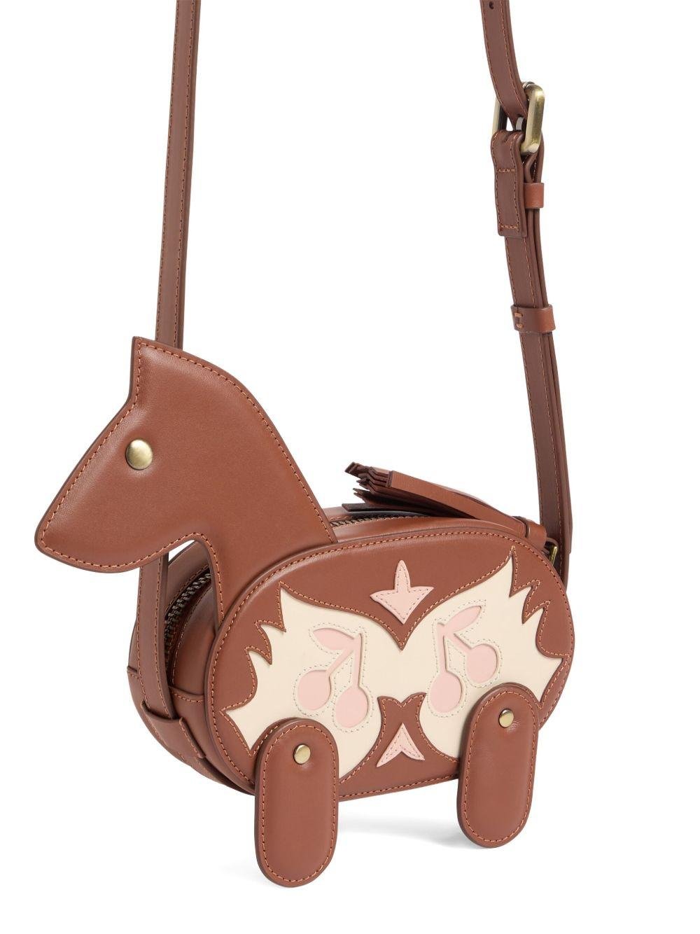 Borsa a spalla per bambina Bonpoint Jonquil marrone a forma di cavallo - Rubino Kids