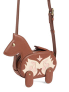 Borsa a spalla per bambina Bonpoint Jonquil marrone a forma di cavallo - Rubino Kids