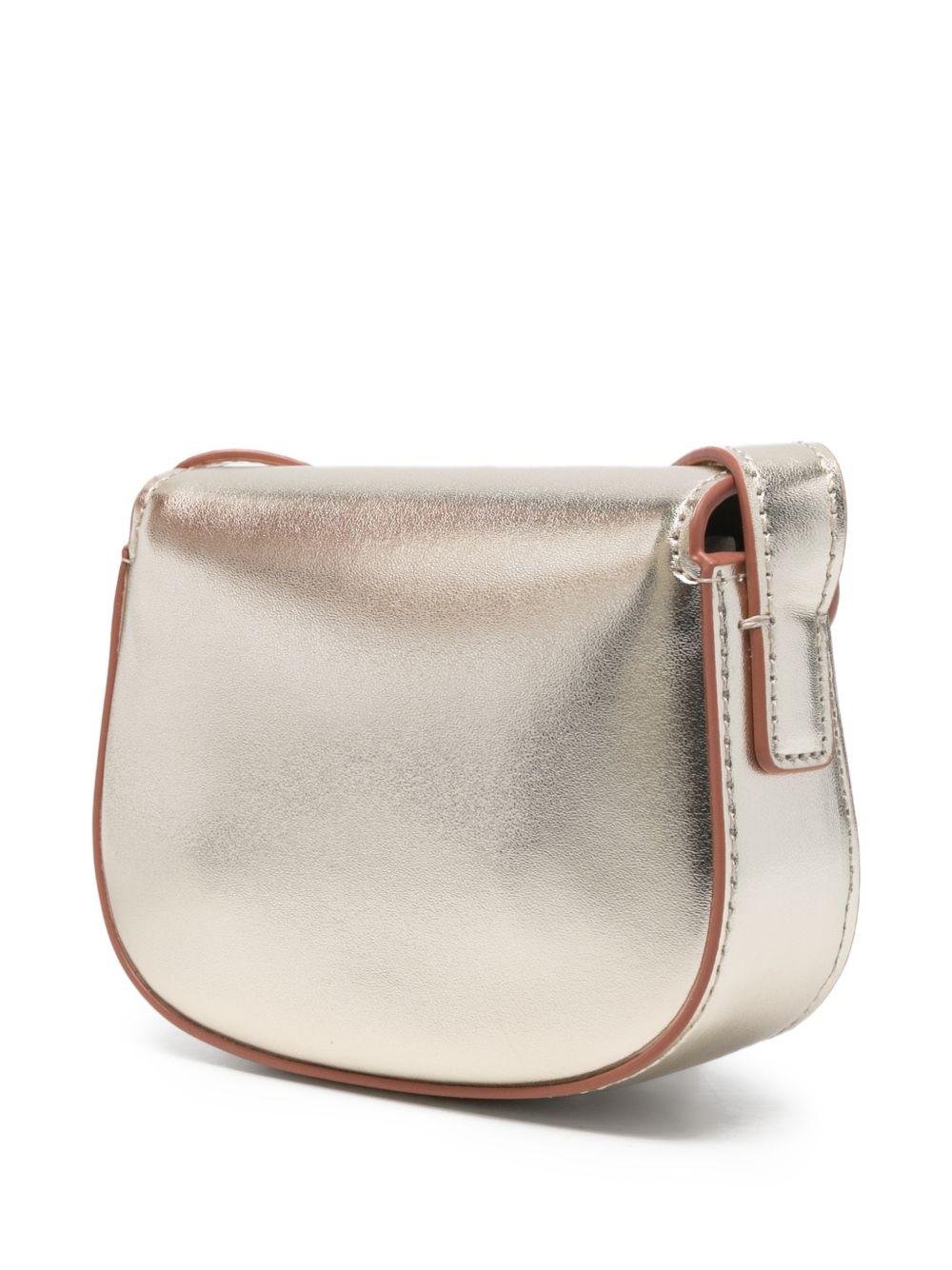 Borsa a spalla per bambina Emporio Armani Kids color oro con logo sul davanti - Rubino Kids