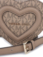 Borsa a spalla per bambina Michael Kors Kids beige a forma di cuore con monogramma - Rubino Kids