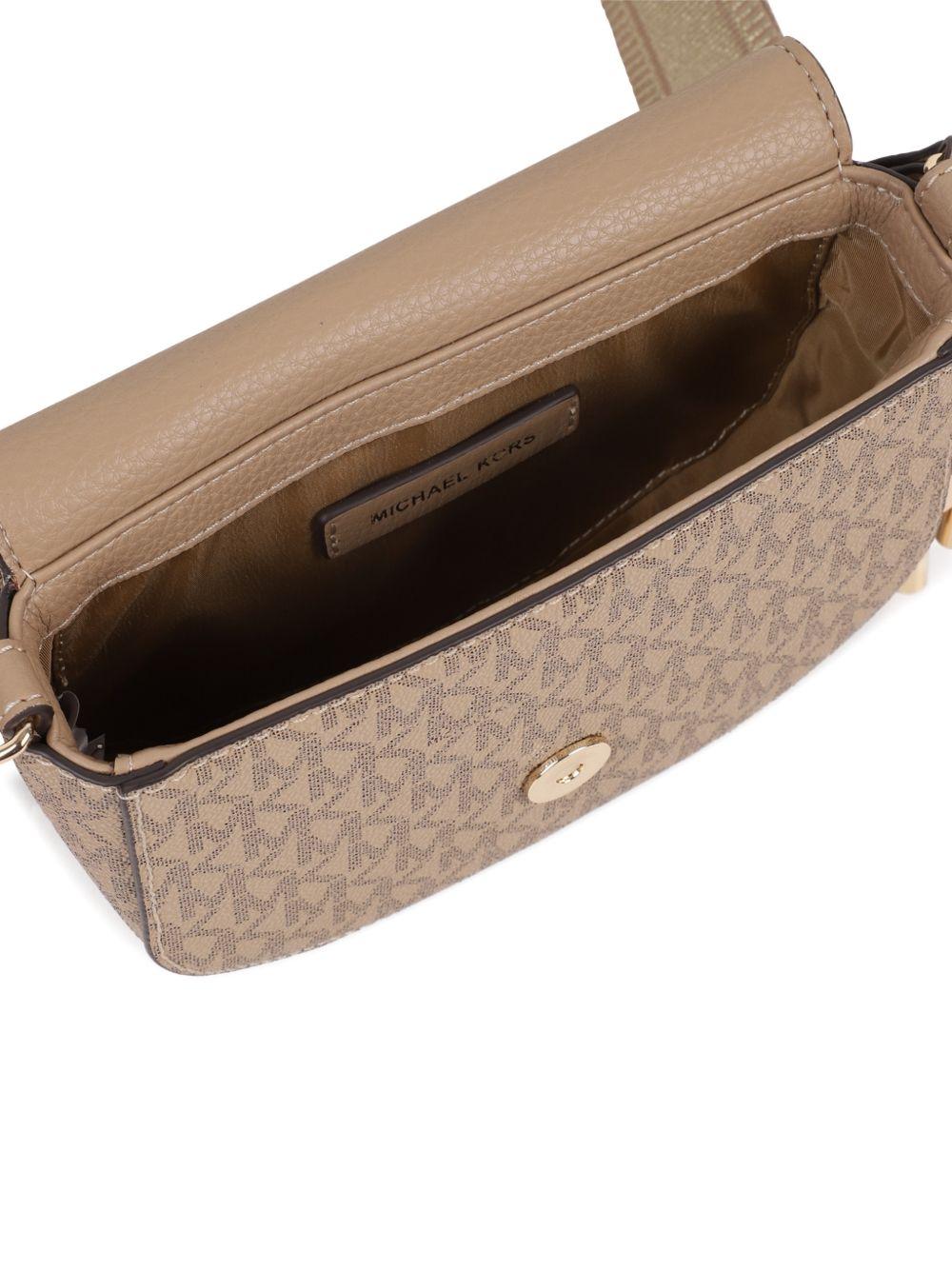 Borsa a spalla per bambina Michael Kors Kids beige con monogramma - Rubino Kids