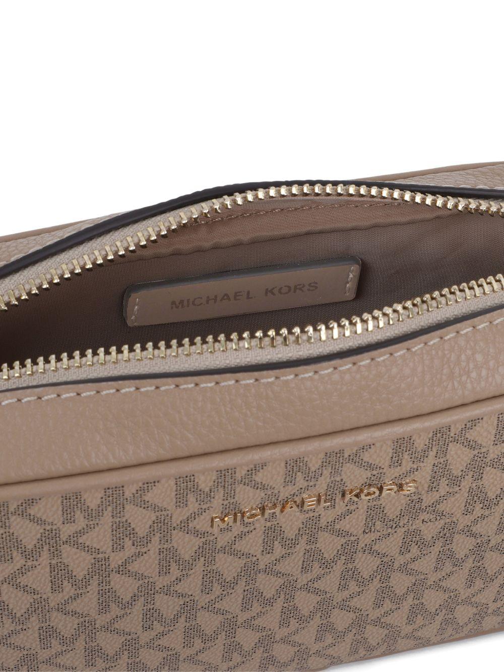 Borsa a spalla per bambina Michael Kors Kids beige con monogramma - Rubino Kids