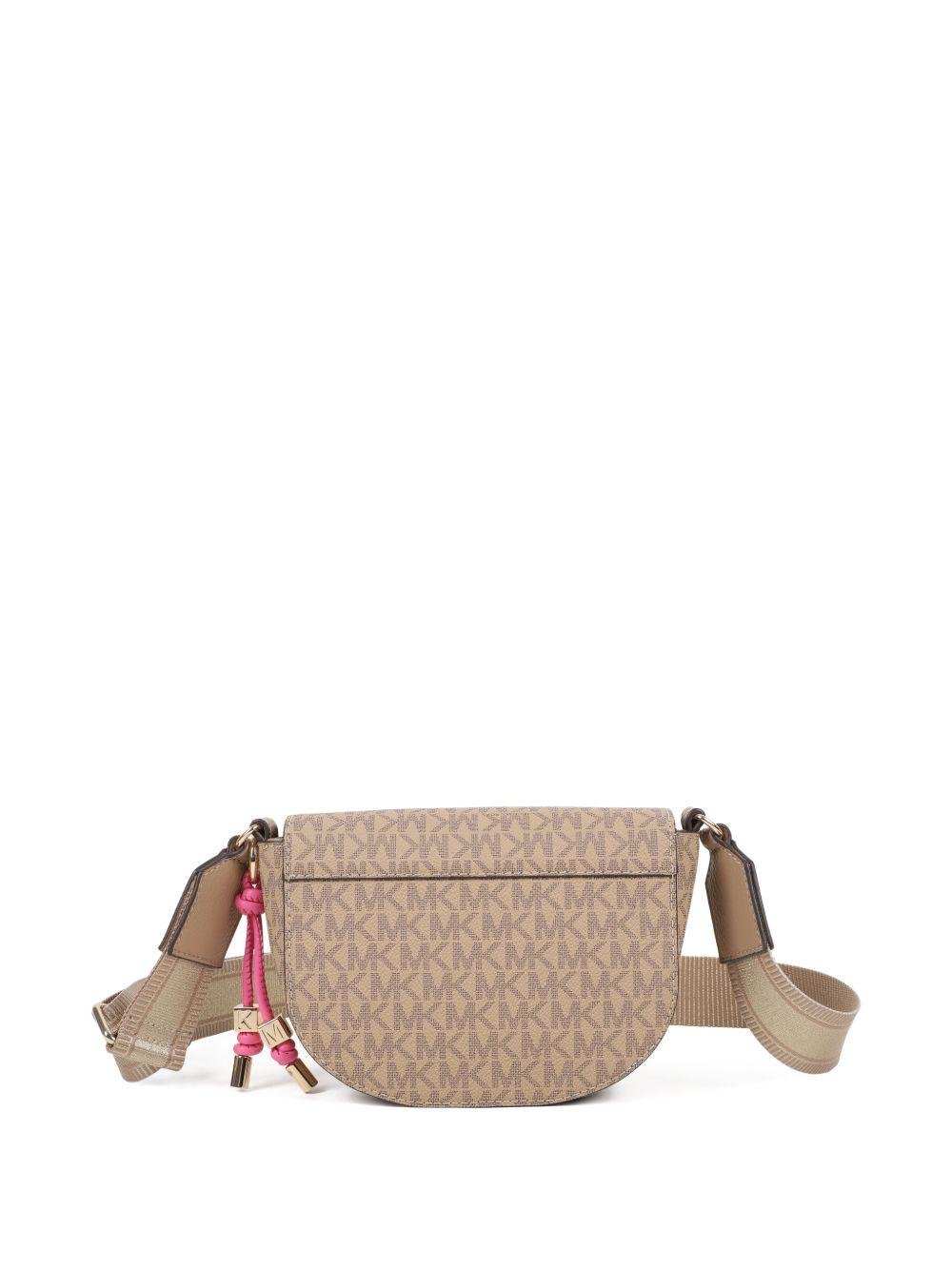 Borsa a spalla per bambina Michael Kors Kids beige con monogramma - Rubino Kids
