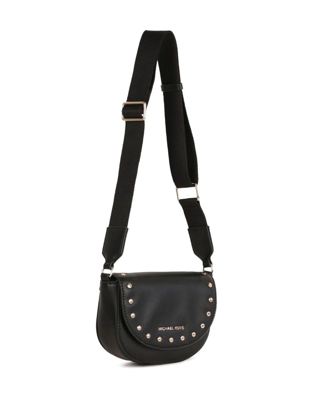 Borsa a spalla per bambina Michael Kors Kids nera con forma a mezza luna - Rubino Kids