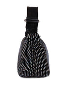 Borsa a spalla per bambina Molo nera Dolly con strass all - over e tracolla regolabile - Rubino Kids