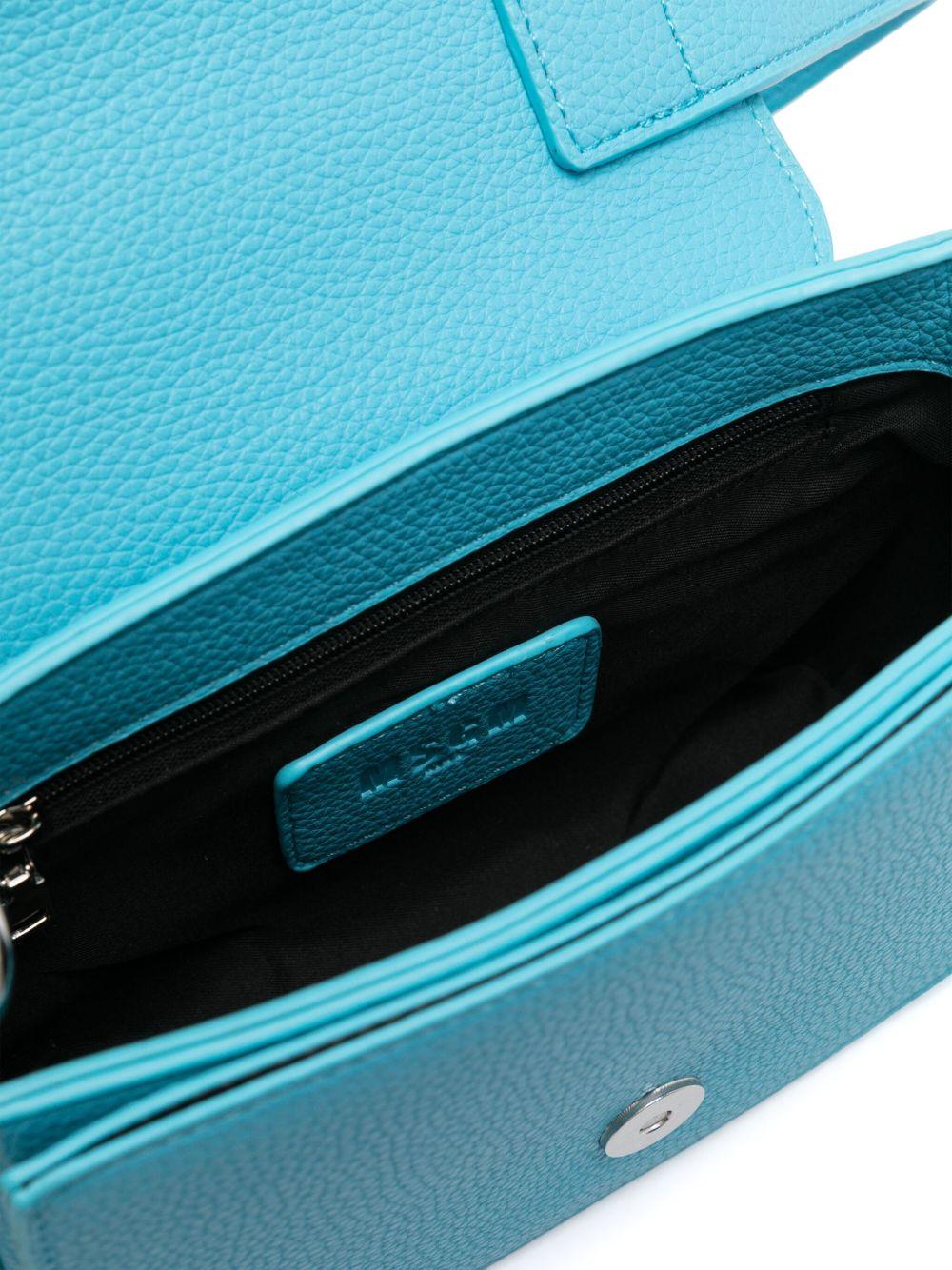 Borsa a spalla per bambina MSGM Kids azzurro con placca con logo - Rubino Kids