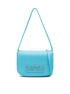 Borsa a spalla per bambina MSGM Kids azzurro con placca con logo - Rubino Kids