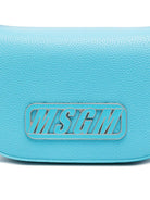 Borsa a spalla per bambina MSGM Kids azzurro con placca con logo - Rubino Kids