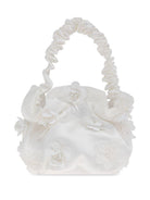 Borsa a spalla per bambina Self - Portrait Kids bianco con applicazione a fiori - Rubino Kids