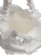 Borsa a spalla per bambina Self - Portrait Kids bianco con applicazione a fiori - Rubino Kids