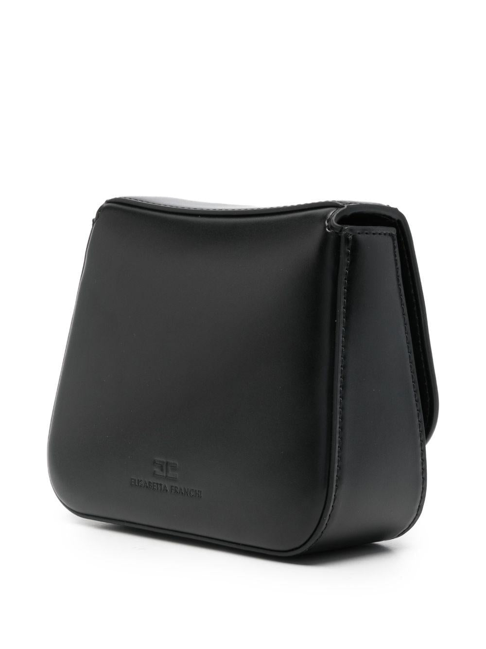 Borsa a tracolla mini per bambina Elisabetta Franchi La Mia Bambina nera con logo - Rubino Kids