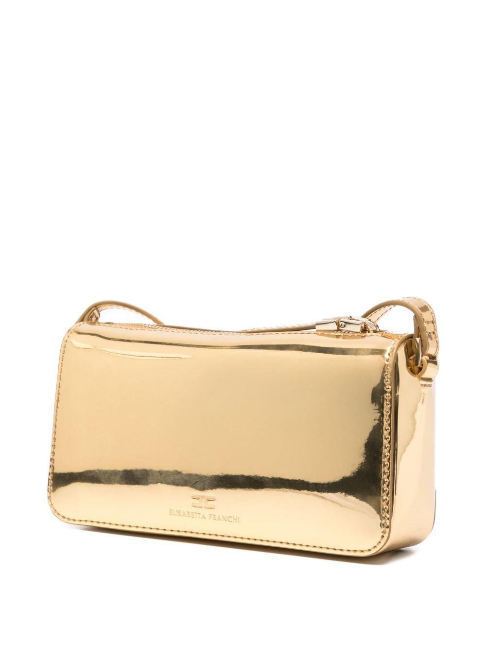 Borsa a tracolla mini per bambina Elisabetta Franchi La Mia Bambina oro con logo - Rubino Kids