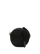 Borsa a tracolla per bambina Balmain Kids nera rotonda con monogramma - Rubino Kids