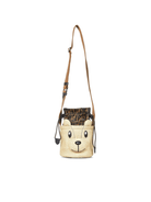 Borsa a tracolla per bambina Fendi Kids beige con motivo bear - Rubino Kids