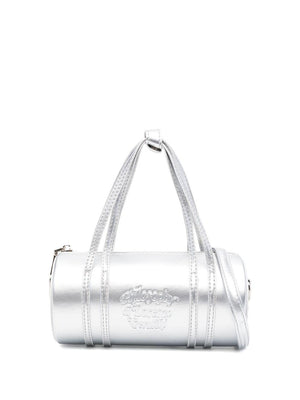 Philosophy Di Lorenzo Serafini Kids silver patent leather cylindrical bag for girls