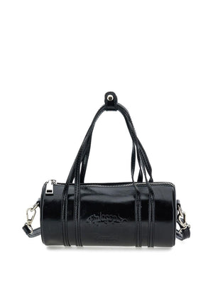Philosophy Di Lorenzo Serafini Kids black patent leather cylindrical bag for girls